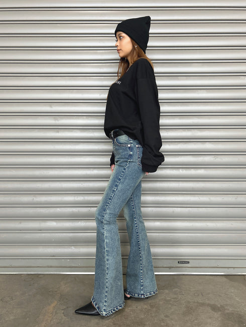 ラインストーンロゴユニセックスロンT